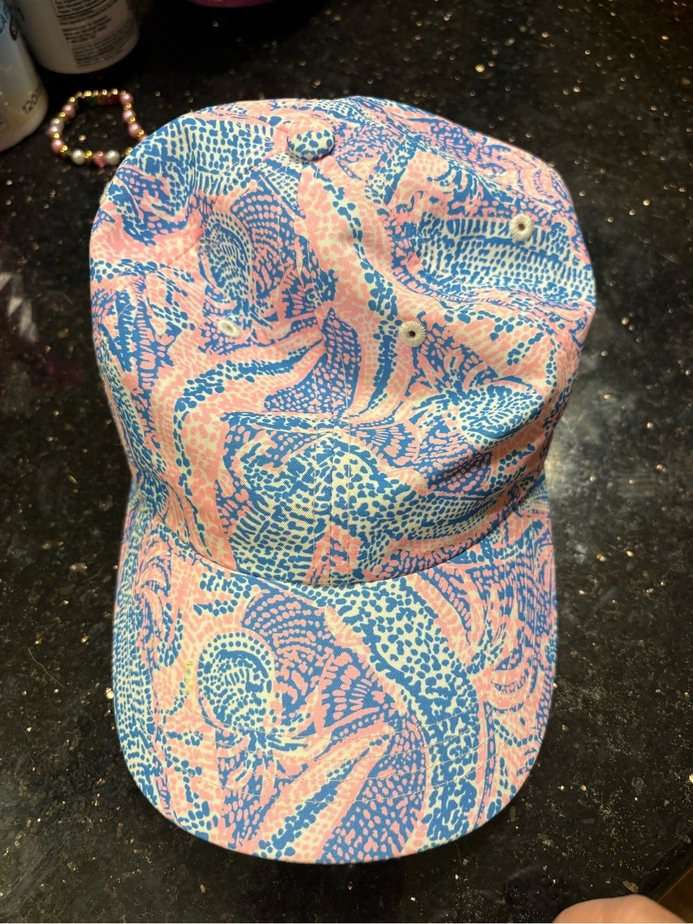 Lilly Pulitzer Pink and Blue Printed Cap